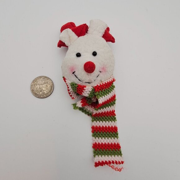 Christmas Brooch Pin Reindeer Polar Bear Critter Scarf Antlers Cute Soft Holiday - Picture 14 of 14